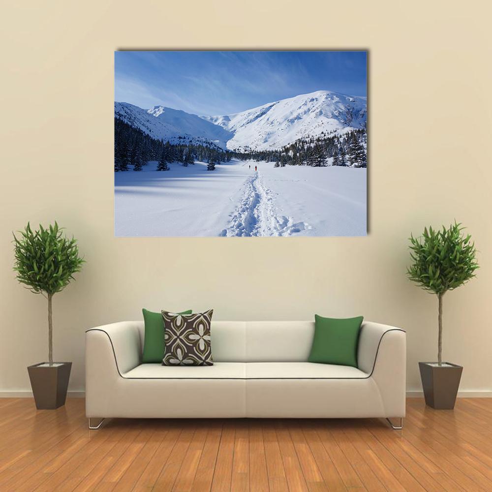 Snow Hiking Trail Poland Canvas Wall Art-1 Piece-Gallery Wrap-48" x 32"-Tiaracle