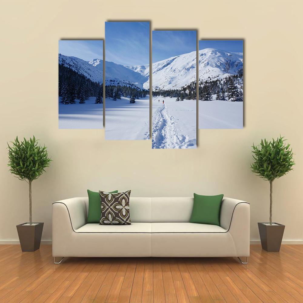 Snow Hiking Trail Poland Canvas Wall Art-4 Pop-Gallery Wrap-50" x 32"-Tiaracle