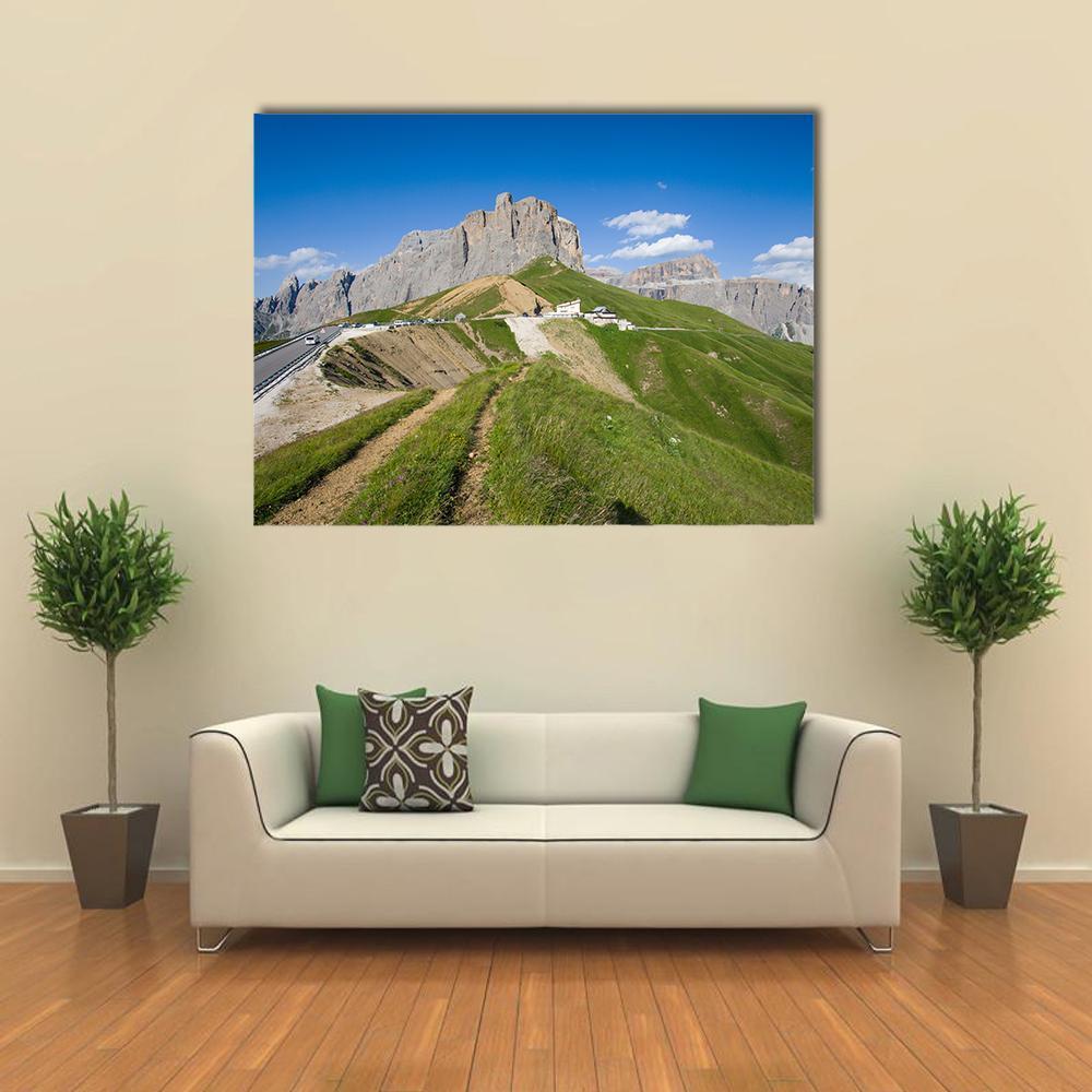 Sella Pass Italy Canvas Wall Art-1 Piece-Gallery Wrap-48" x 32"-Tiaracle
