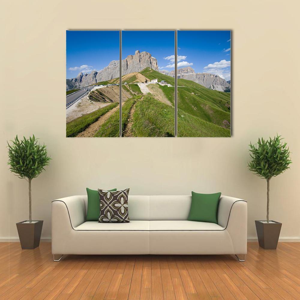 Sella Pass Italy Canvas Wall Art-3 Horizontal-Gallery Wrap-37" x 24"-Tiaracle