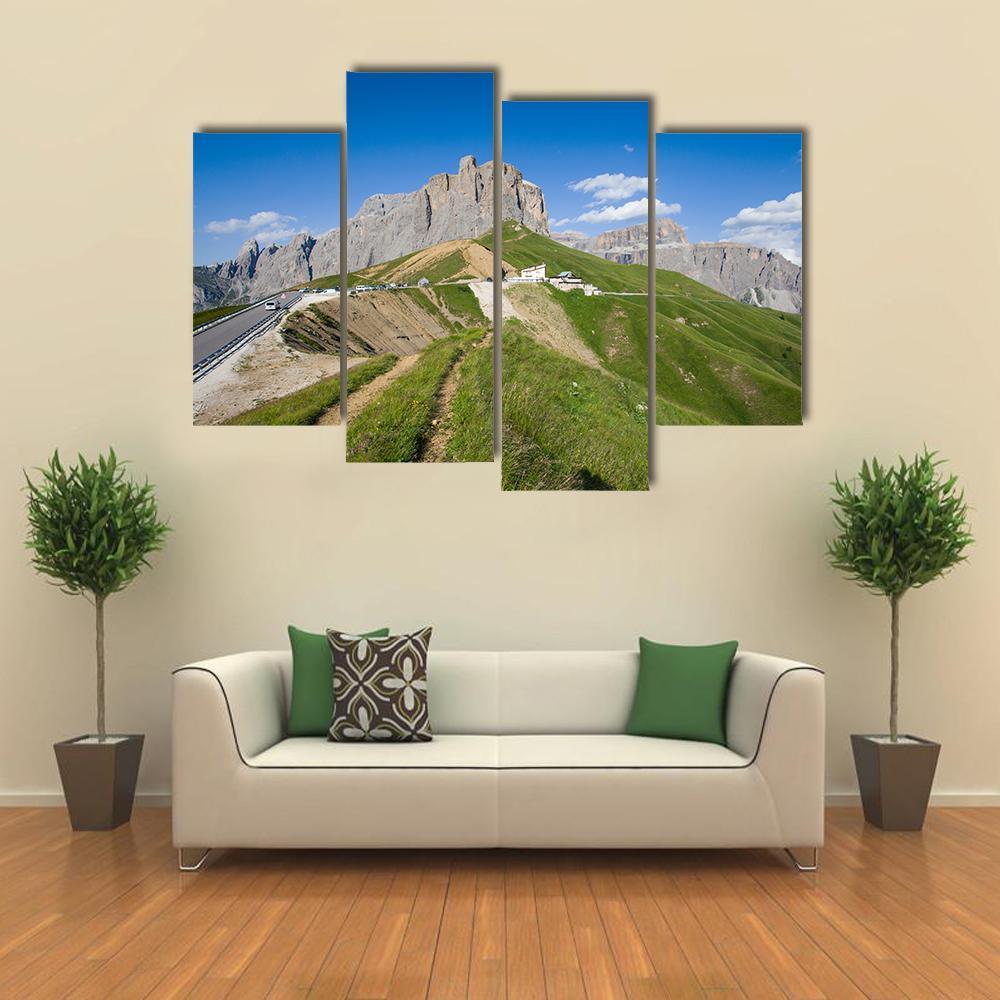 Sella Pass Italy Canvas Wall Art-4 Pop-Gallery Wrap-50" x 32"-Tiaracle