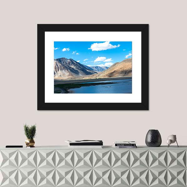 Mountain In Ladakh India Canvas Wall Art-1 Piece-Framed Print-20" x 16"-Tiaracle