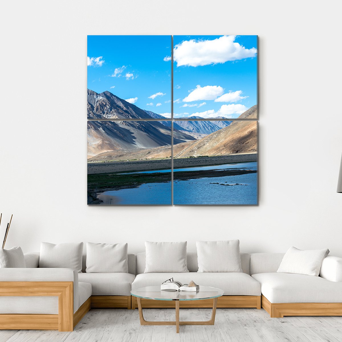 Mountain In Ladakh India Canvas Wall Art-4 Square-Gallery Wrap-17" x 17"-Tiaracle