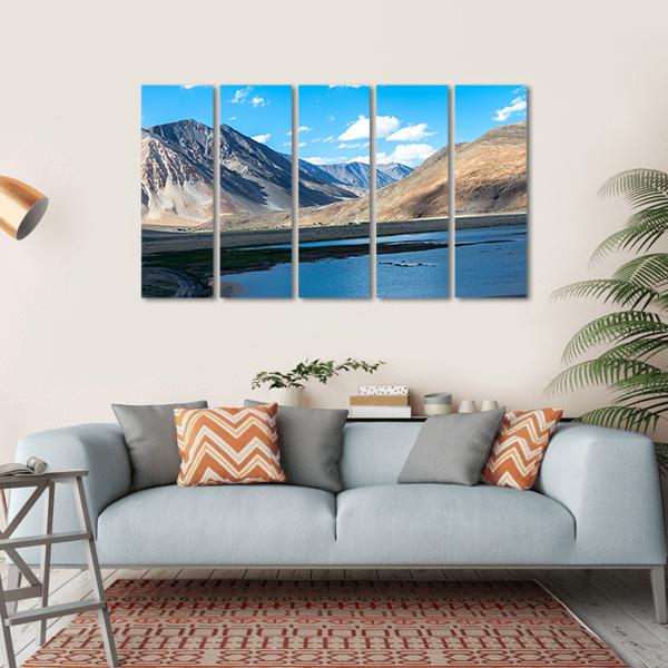 Mountain In Ladakh India Canvas Wall Art-5 Horizontal-Gallery Wrap-22" x 12"-Tiaracle