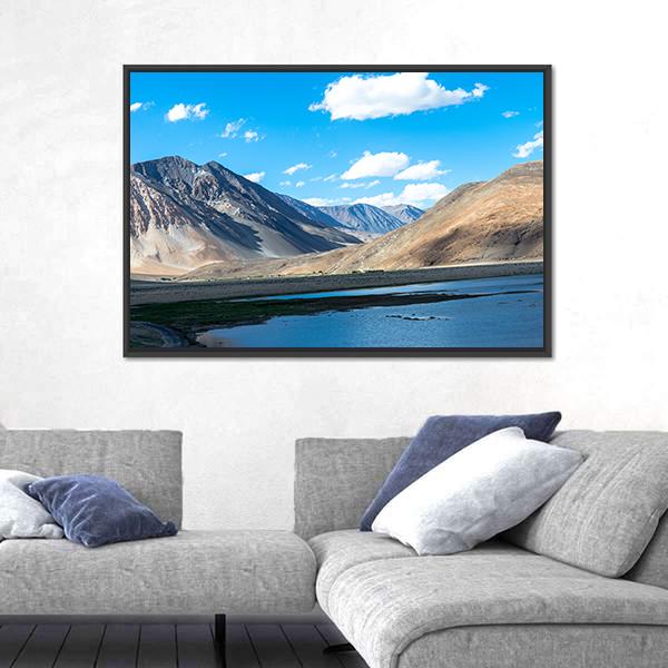 Mountain In Ladakh India Canvas Wall Art-3 Horizontal-Gallery Wrap-25" x 16"-Tiaracle