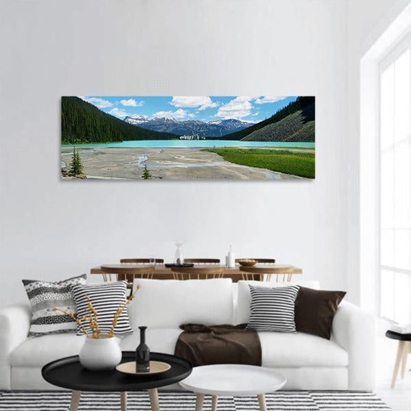 Lake In Banff National Park Panoramic Canvas Wall Art-1 Piece-36" x 12"-Tiaracle