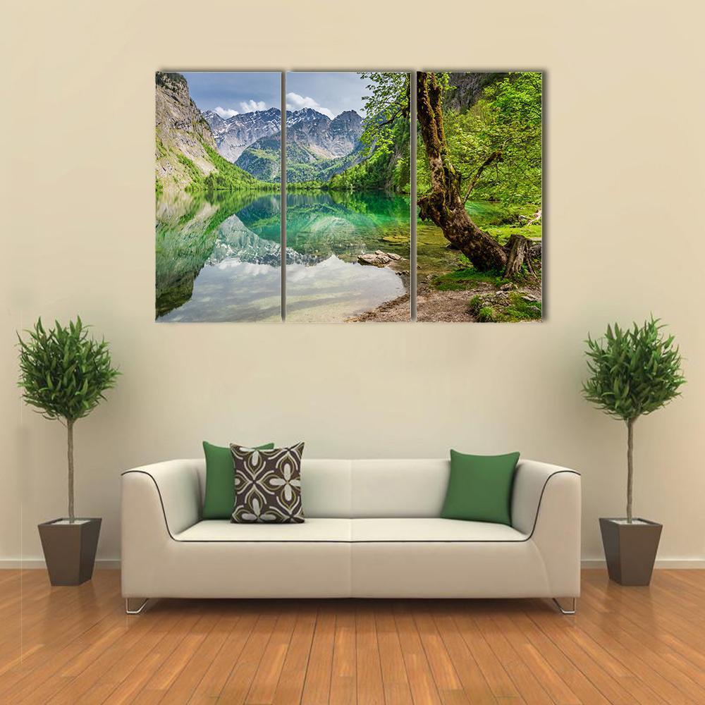 Mountain Lake In Germany Canvas Wall Art-3 Horizontal-Gallery Wrap-37" x 24"-Tiaracle