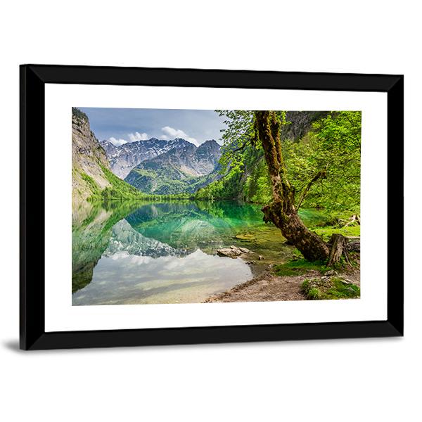 Mountain Lake In Germany Canvas Wall Art-3 Horizontal-Gallery Wrap-25" x 16"-Tiaracle