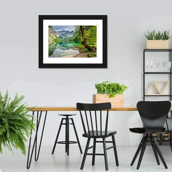 Mountain Lake In Germany Canvas Wall Art-3 Horizontal-Gallery Wrap-25" x 16"-Tiaracle