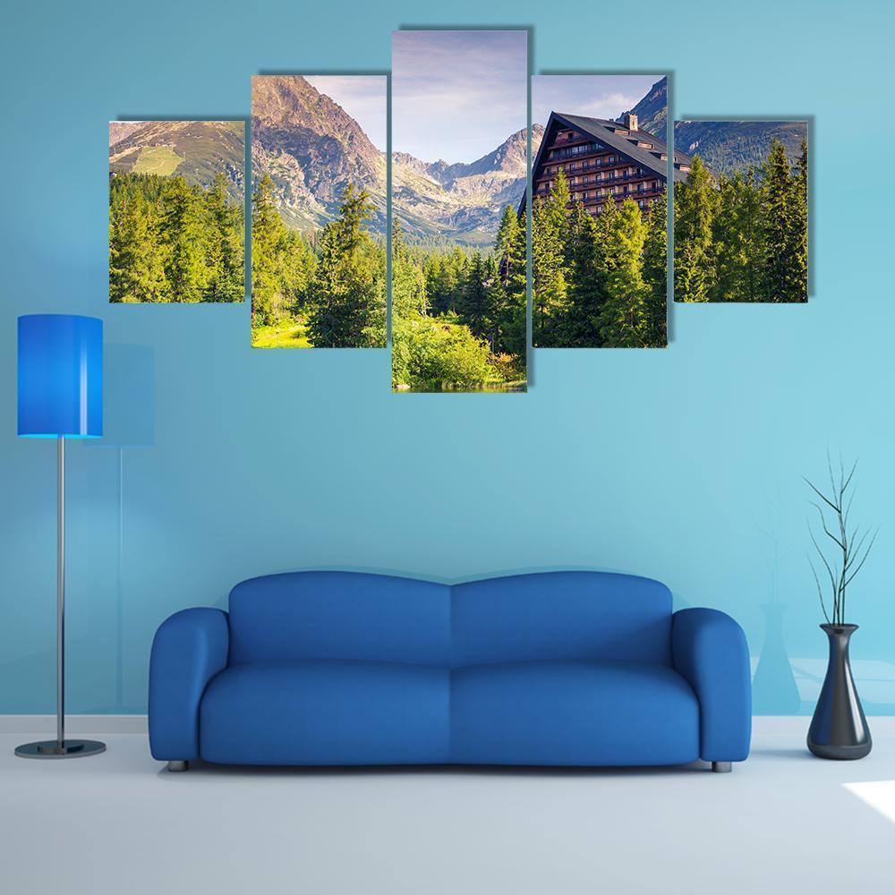 Lake Near Tatra Mountains Canvas Wall Art-5 Star-Gallery Wrap-62" x 32"-Tiaracle