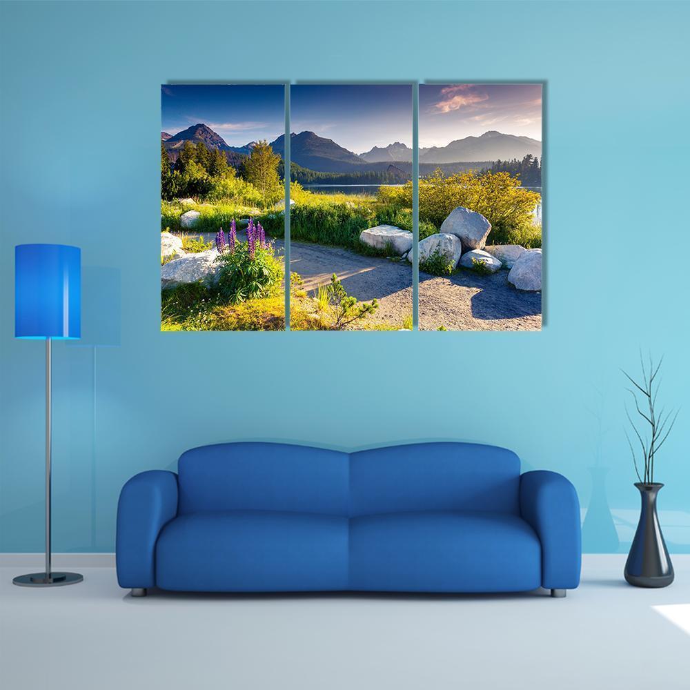 Landscape Near Lake Canvas Wall Art-3 Horizontal-Gallery Wrap-37" x 24"-Tiaracle