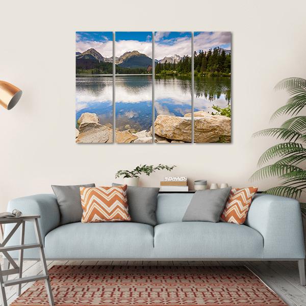 Mountain Lake Slovakia Canvas Wall Art-4 Horizontal-Gallery Wrap-34" x 24"-Tiaracle