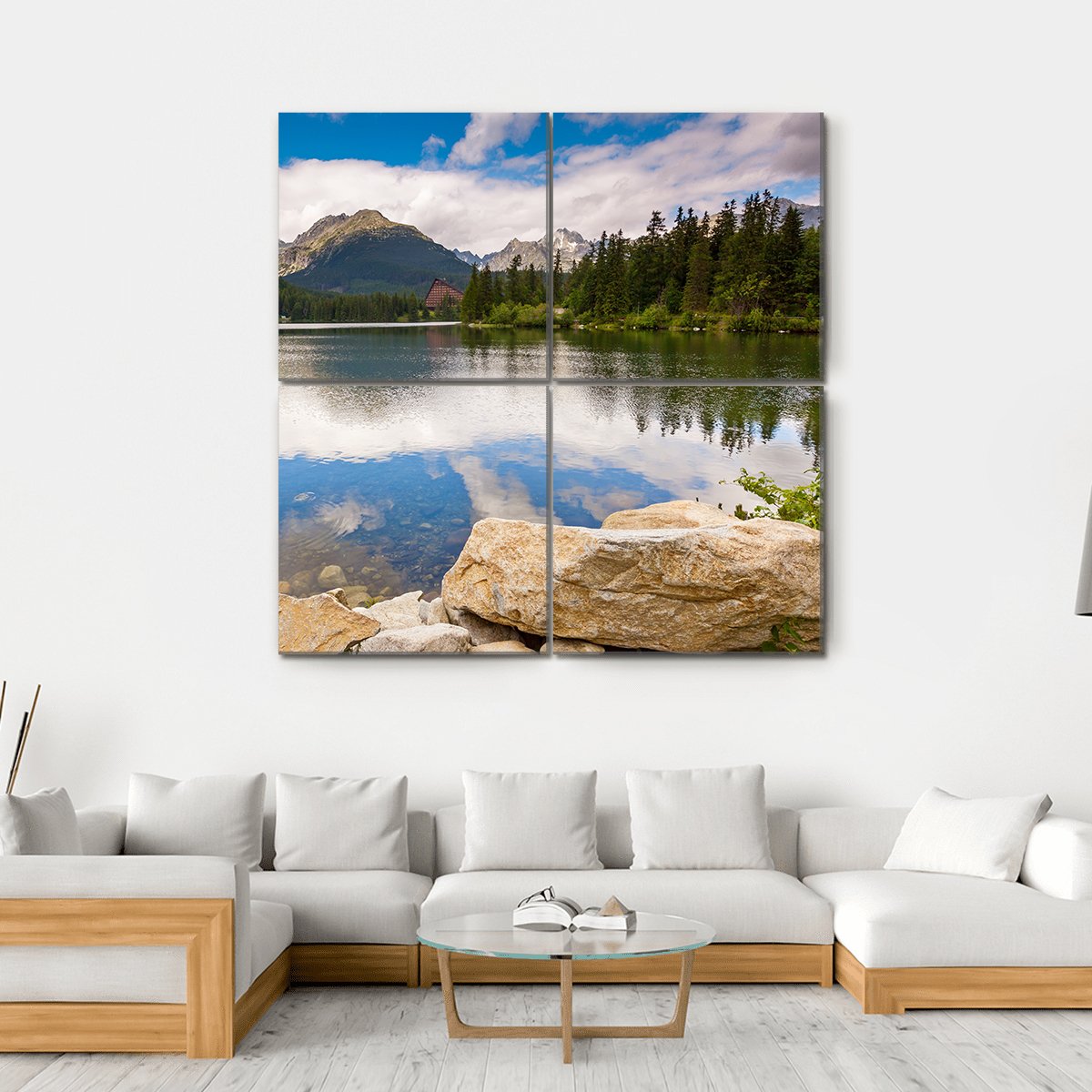 Mountain Lake Slovakia Canvas Wall Art-4 Square-Gallery Wrap-17" x 17"-Tiaracle