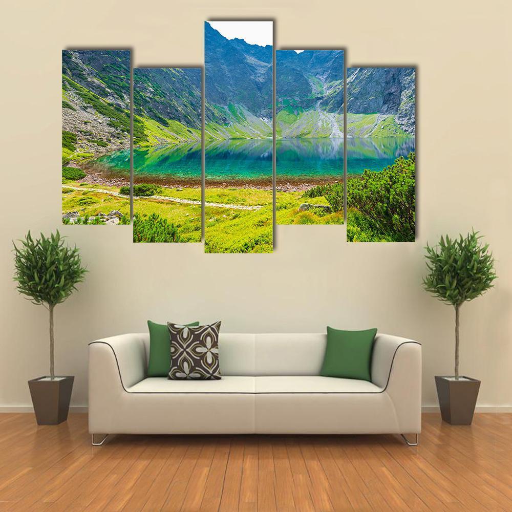 Czarny Staw Lake Canvas Wall Art-5 Pop-Gallery Wrap-47" x 32"-Tiaracle