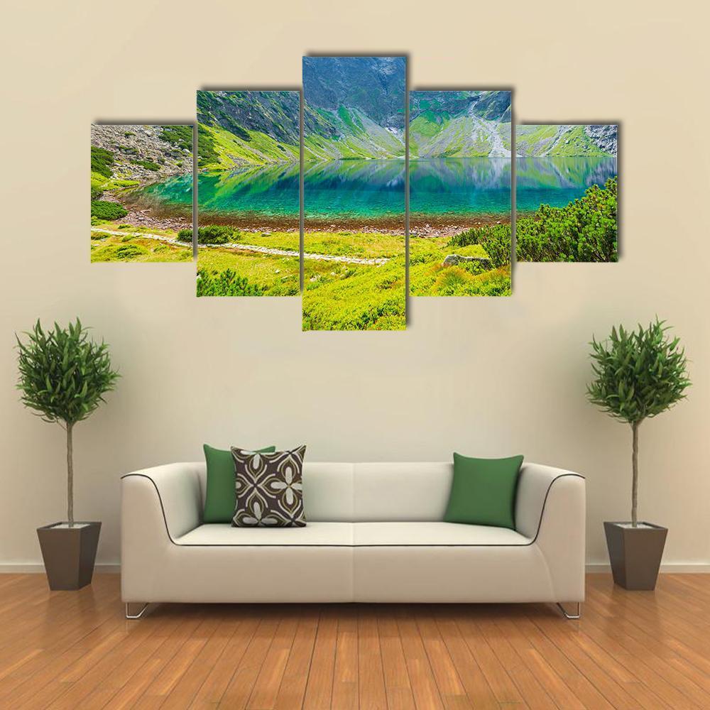 Czarny Staw Lake Canvas Wall Art-5 Star-Gallery Wrap-62" x 32"-Tiaracle