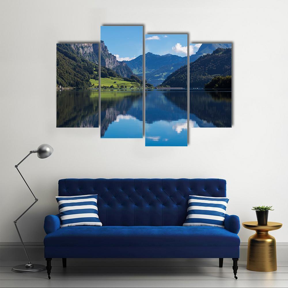 Klontalersee Lake Canvas Wall Art-4 Pop-Gallery Wrap-50" x 32"-Tiaracle
