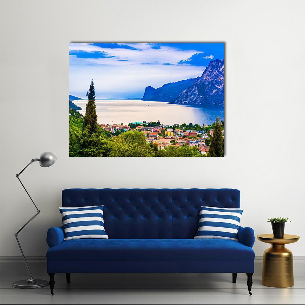 Lago Di Garda Canvas Wall Art-1 Piece-Gallery Wrap-48" x 32"-Tiaracle