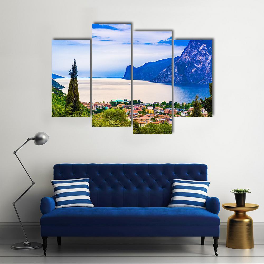 Lago Di Garda Canvas Wall Art-4 Pop-Gallery Wrap-50" x 32"-Tiaracle