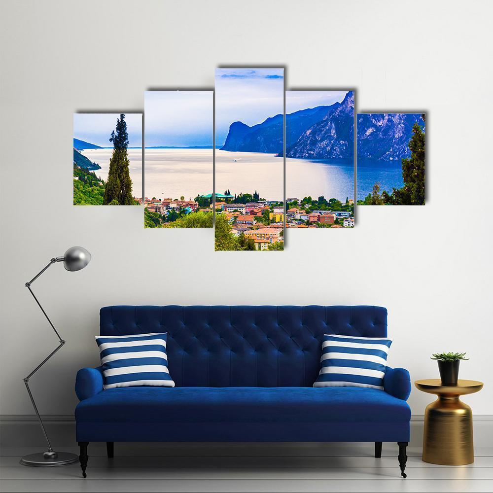 Lago Di Garda Canvas Wall Art-5 Star-Gallery Wrap-62" x 32"-Tiaracle
