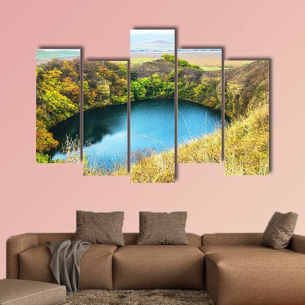 Shadkhurey Lake Russia Canvas Wall Art-5 Pop-Gallery Wrap-47&quot; x 32&quot;-Tiaracle