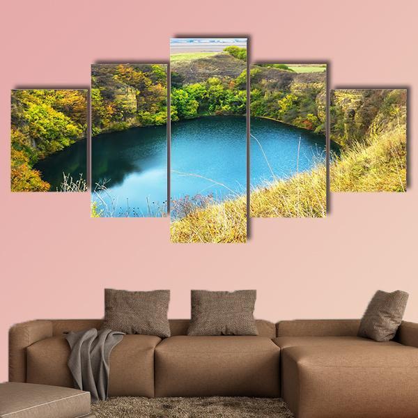 Shadkhurey Lake Russia Canvas Wall Art-5 Star-Gallery Wrap-62" x 32"-Tiaracle