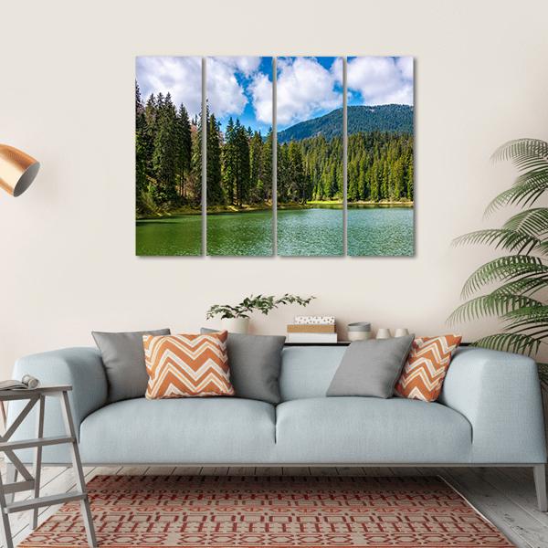 Mountain Lake Synevir Canvas Wall Art-4 Horizontal-Gallery Wrap-34" x 24"-Tiaracle