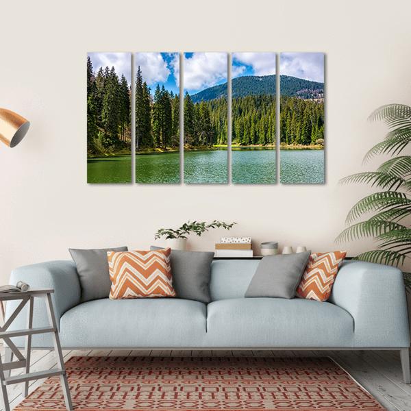 Mountain Lake Synevir Canvas Wall Art-5 Horizontal-Gallery Wrap-22" x 12"-Tiaracle