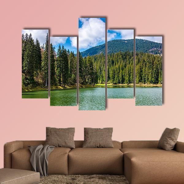 Mountain Lake Synevir Canvas Wall Art-5 Pop-Gallery Wrap-47" x 32"-Tiaracle