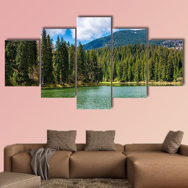 Mountain Lake Synevir Canvas Wall Art-5 Star-Gallery Wrap-62" x 32"-Tiaracle