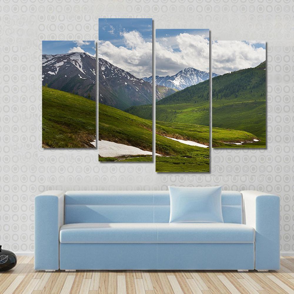 Mountain Lake West Siberia Canvas Wall Art-4 Pop-Gallery Wrap-50" x 32"-Tiaracle