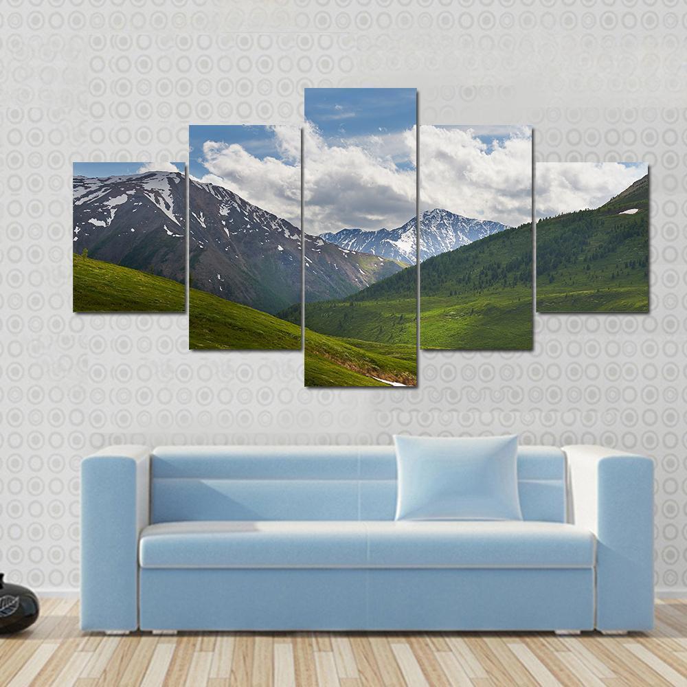 Mountain Lake West Siberia Canvas Wall Art-5 Star-Gallery Wrap-62" x 32"-Tiaracle