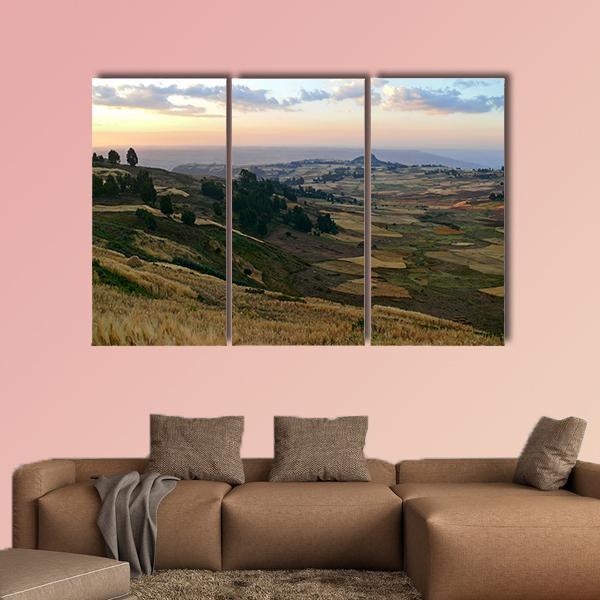 Mountain Landscape Ethiopia Canvas Wall Art-5 Pop-Gallery Wrap-47" x 32"-Tiaracle