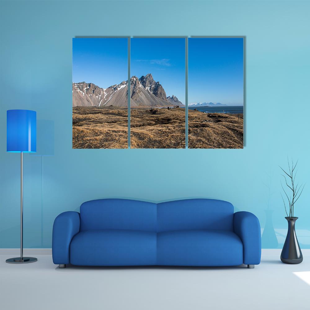 Mountain Landscape Iceland Canvas Wall Art-3 Horizontal-Gallery Wrap-37" x 24"-Tiaracle