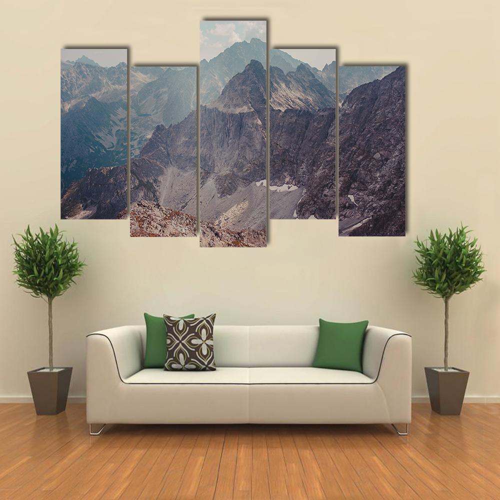 Mountain Landscape In Tatras Canvas Wall Art-5 Pop-Gallery Wrap-47" x 32"-Tiaracle