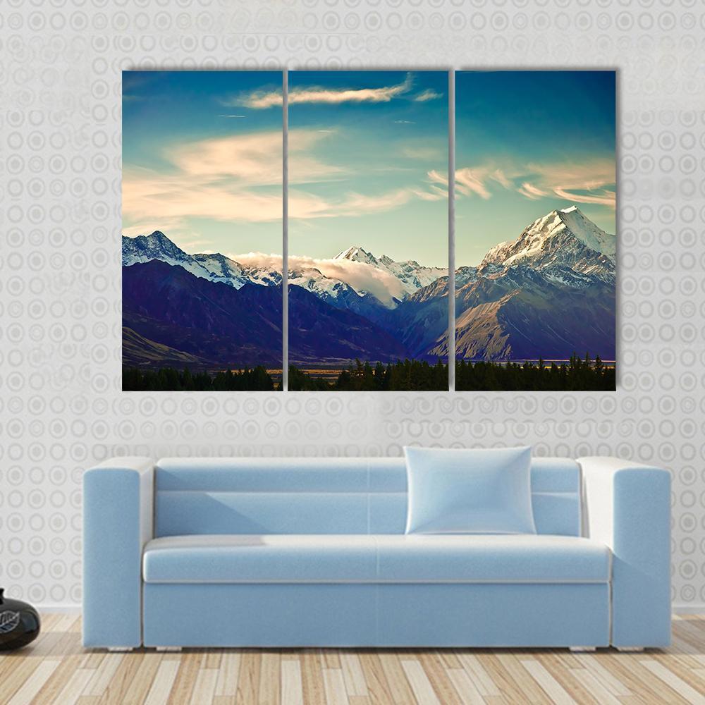 Mount Cook National Park Canvas Wall Art-3 Horizontal-Gallery Wrap-37" x 24"-Tiaracle