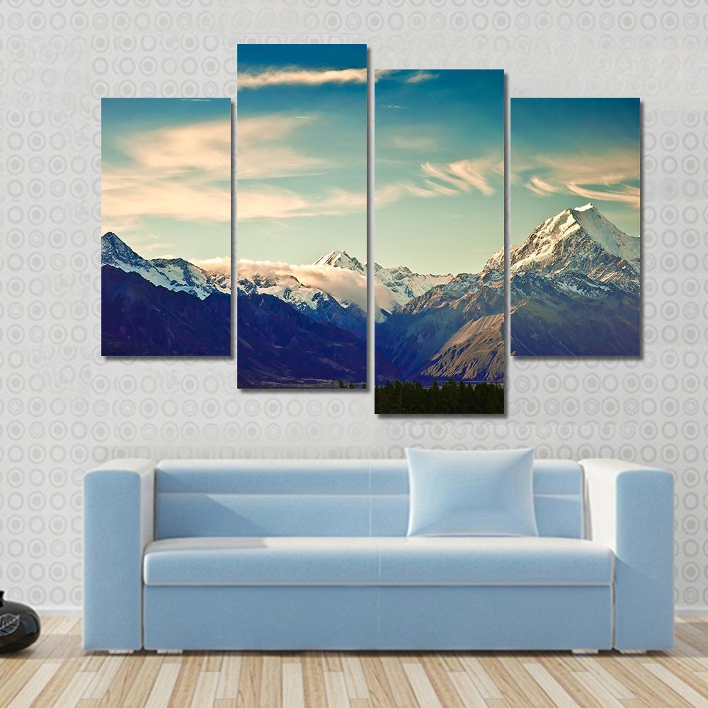 Mount Cook National Park Canvas Wall Art-1 Piece-Gallery Wrap-48" x 32"-Tiaracle