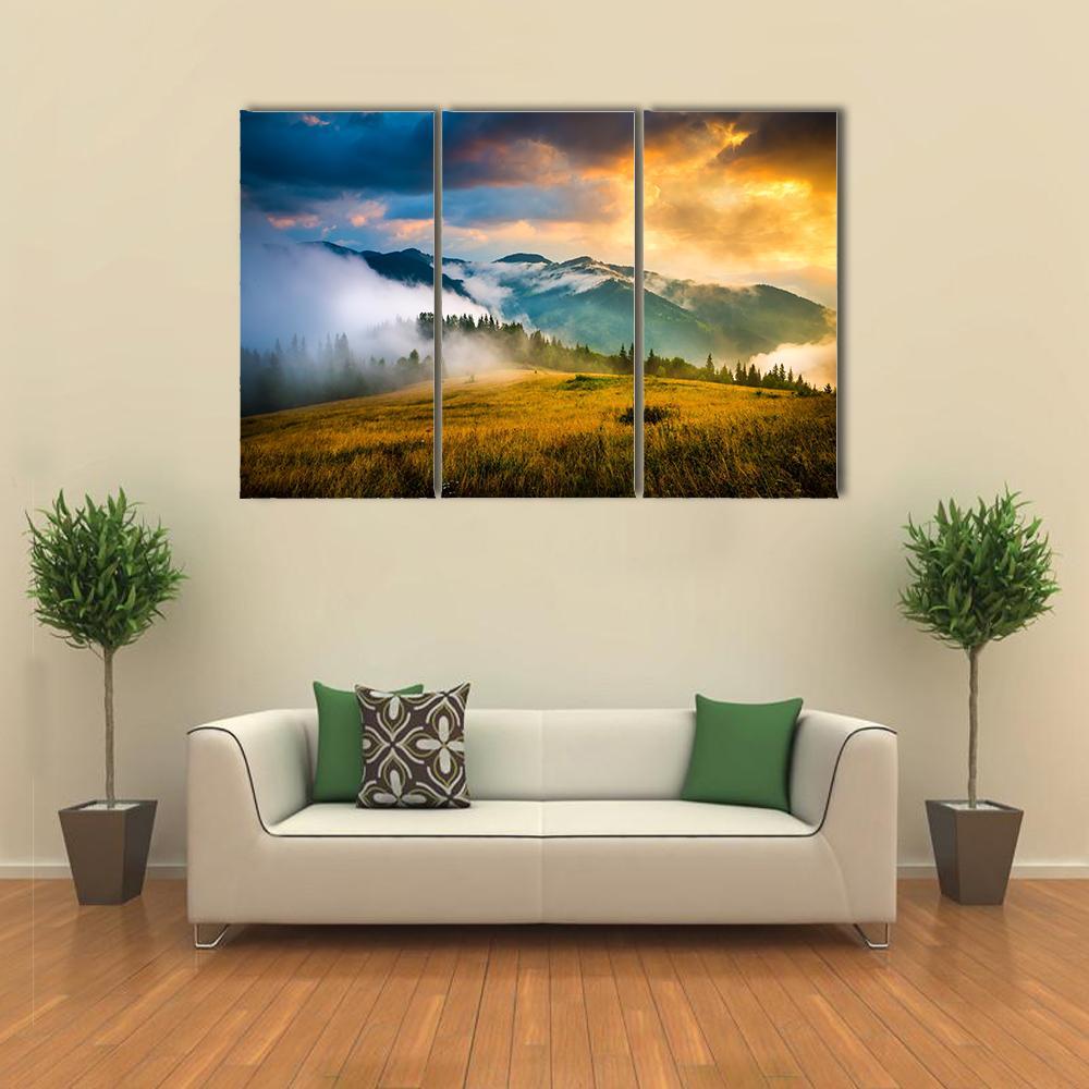 Amazing Mountain Landscape Canvas Wall Art-3 Horizontal-Gallery Wrap-37" x 24"-Tiaracle