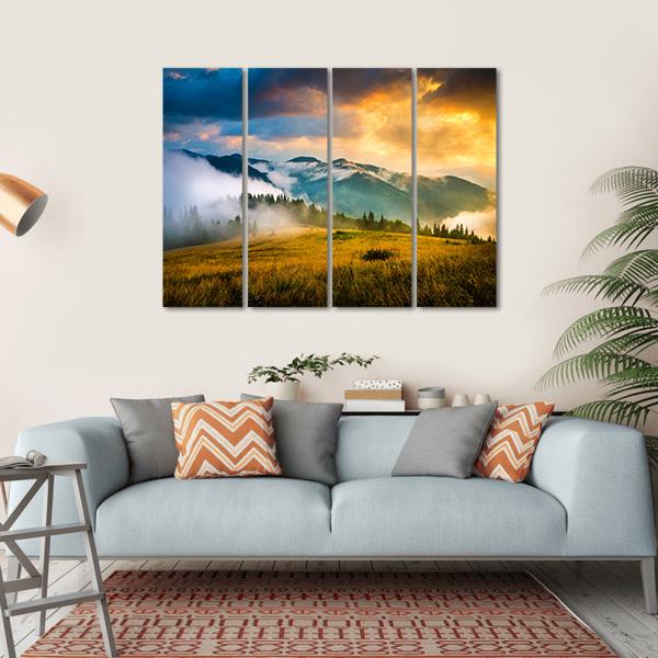 Amazing Mountain Landscape Canvas Wall Art-4 Horizontal-Gallery Wrap-34" x 24"-Tiaracle