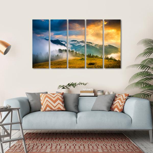 Amazing Mountain Landscape Canvas Wall Art-5 Horizontal-Gallery Wrap-22" x 12"-Tiaracle