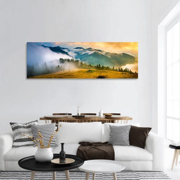 Amazing Mountain Landscape Panoramic Canvas Wall Art-3 Piece-25" x 08"-Tiaracle