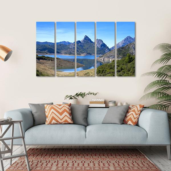 Mountain Landscape With Small Lake In Spain Canvas Wall Art-5 Horizontal-Gallery Wrap-22" x 12"-Tiaracle