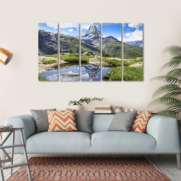 Stellisee Lake Switzerland Canvas Wall Art-5 Horizontal-Gallery Wrap-22" x 12"-Tiaracle