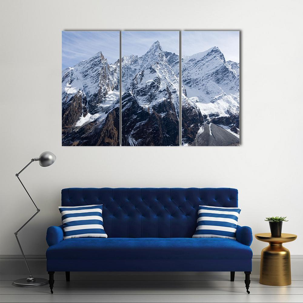 Mountain Manaslu Vicinities Canvas Wall Art-3 Horizontal-Gallery Wrap-37" x 24"-Tiaracle