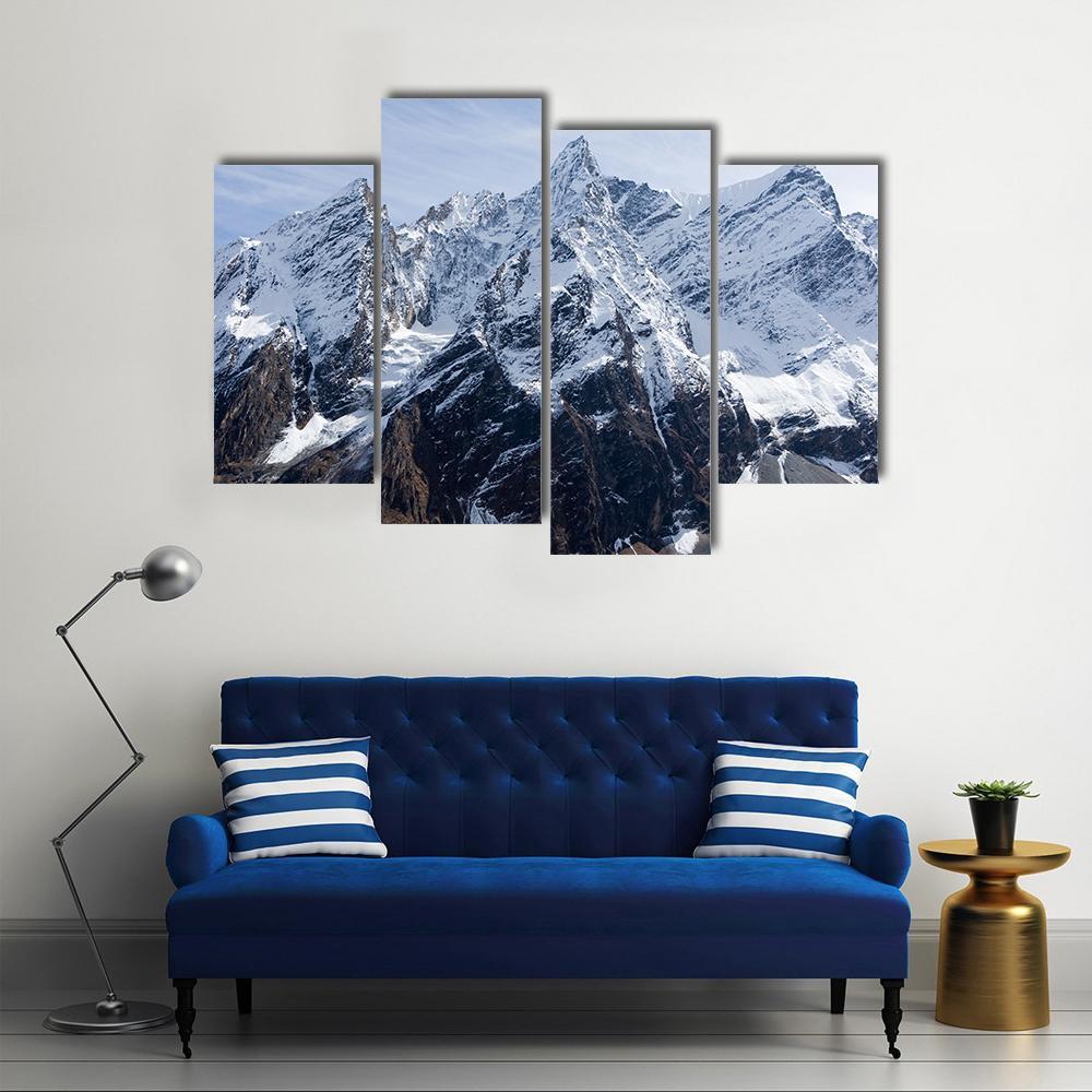 Mountain Manaslu Vicinities Canvas Wall Art-4 Pop-Gallery Wrap-50" x 32"-Tiaracle