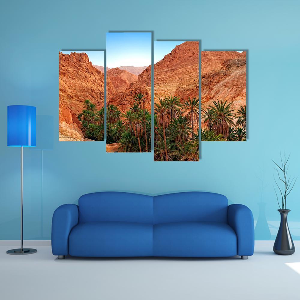 Oasis Chebika Canvas Wall Art-4 Pop-Gallery Wrap-50" x 32"-Tiaracle