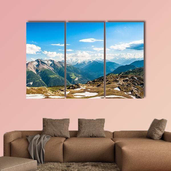 Mountain Panorama Canvas Wall Art-3 Horizontal-Gallery Wrap-37" x 24"-Tiaracle