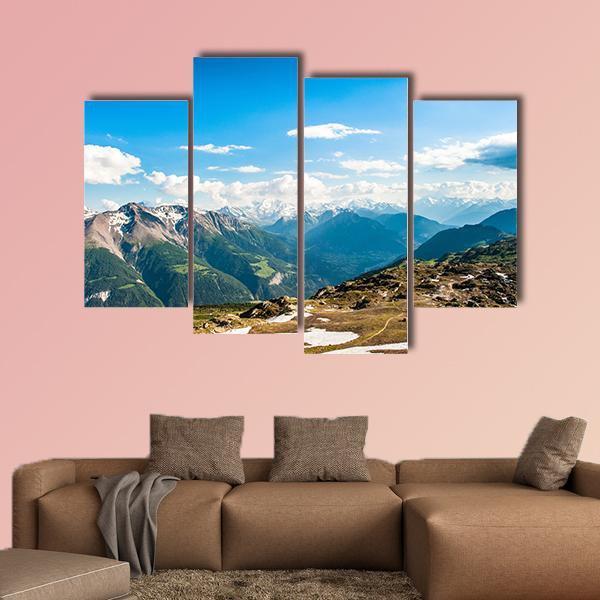 Mountain Panorama Canvas Wall Art-4 Pop-Gallery Wrap-50" x 32"-Tiaracle