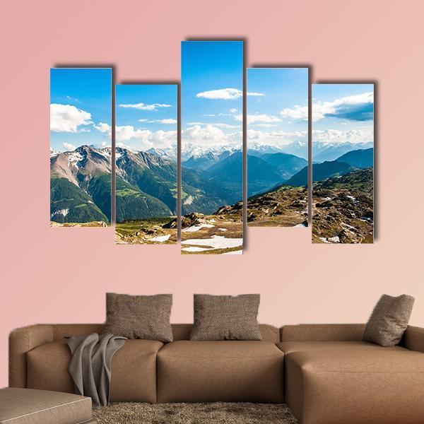 Mountain Panorama Canvas Wall Art-5 Pop-Gallery Wrap-47" x 32"-Tiaracle
