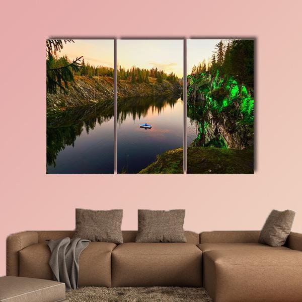 Mountain Park Of Ruskeala Canvas Wall Art-3 Horizontal-Gallery Wrap-37" x 24"-Tiaracle