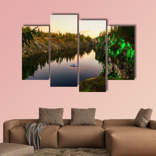 Mountain Park Of Ruskeala Canvas Wall Art-4 Pop-Gallery Wrap-50" x 32"-Tiaracle